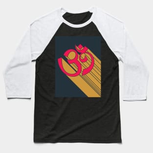 Om Symbol Retro Style with Big Drop Shadow 2 Baseball T-Shirt